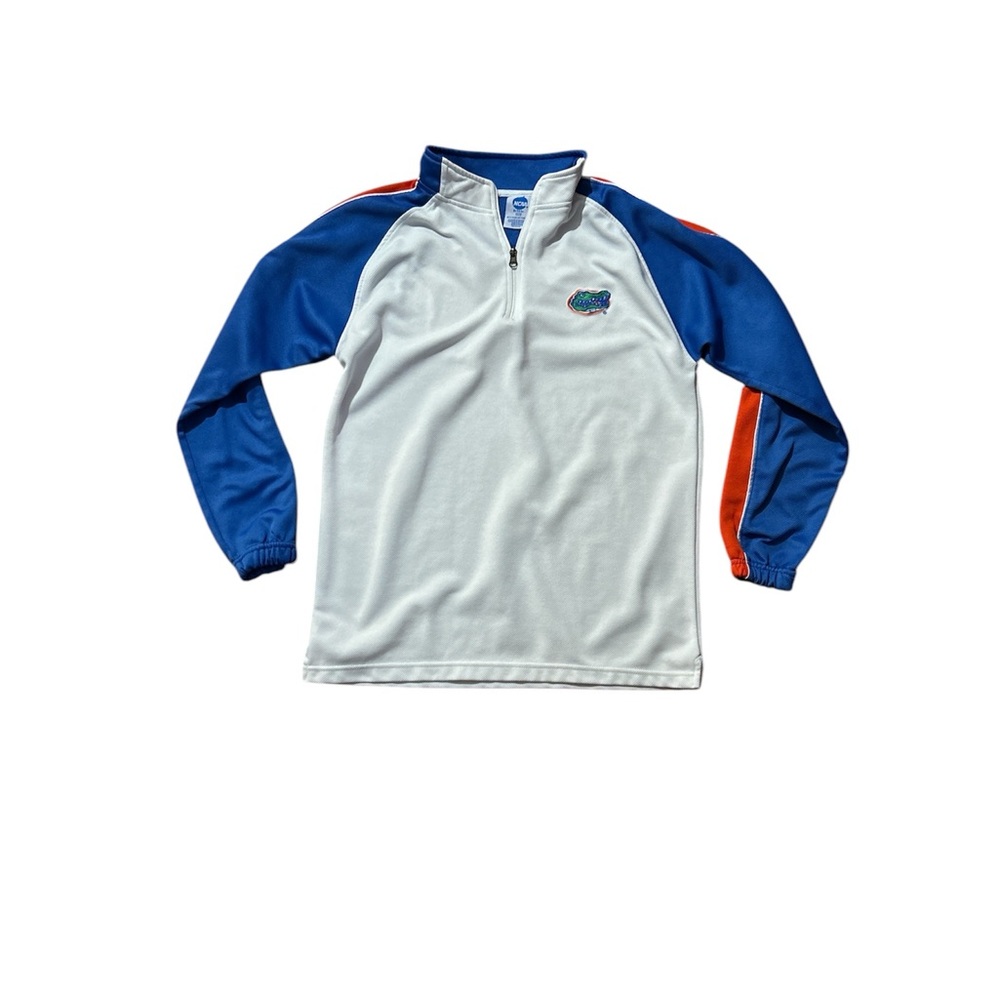 Gators Champion White and Blue Quarter-Zip Pullover